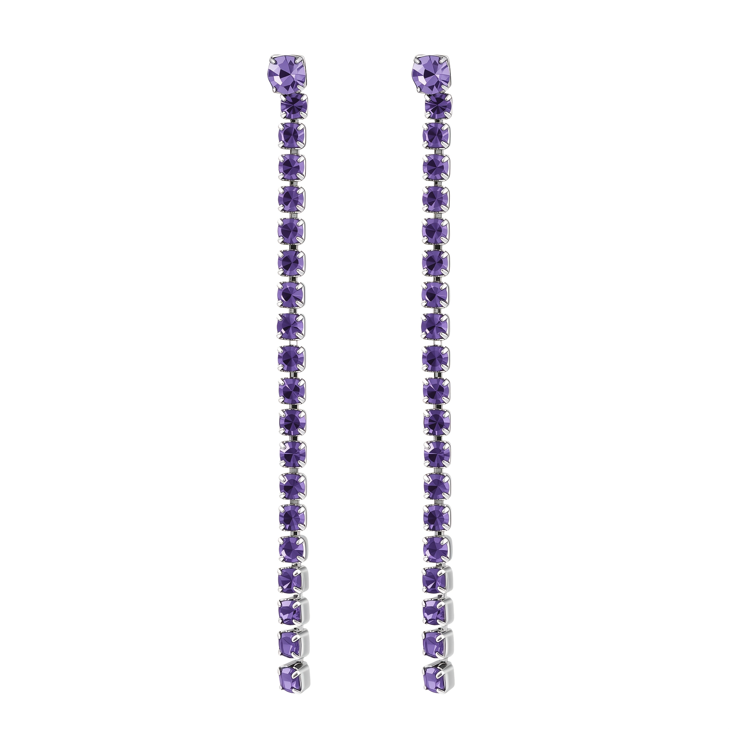 Women's Trendy Long Tassel Zirconia Stud Earrings, 12 Colors Available